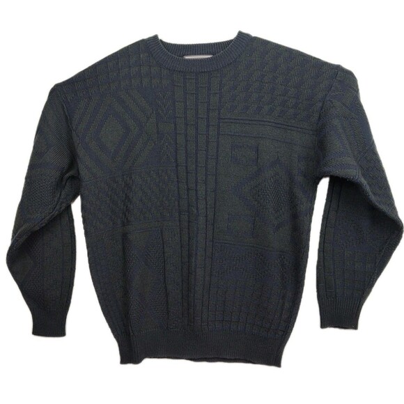 🔥🔥🔥David Taylor sweater, Men's L, black with knit pattern VGC 🔥🔥🔥 - Picture 1 of 8